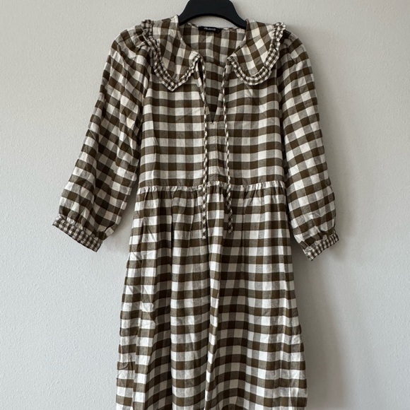 Madewell gingham collared puff sleeve mini dress - Picture 2 of 7